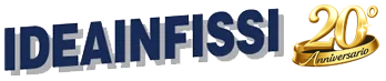 Logo for "IDEAINFISSI" with "20&deg; Anniversario" in gold.