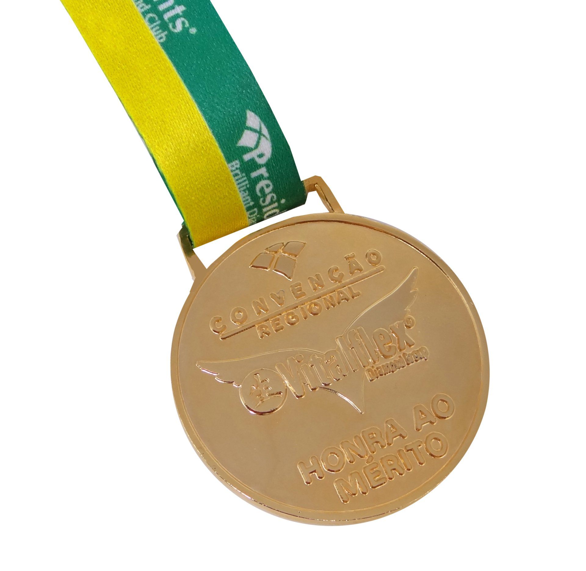 Medalha em metal dourado