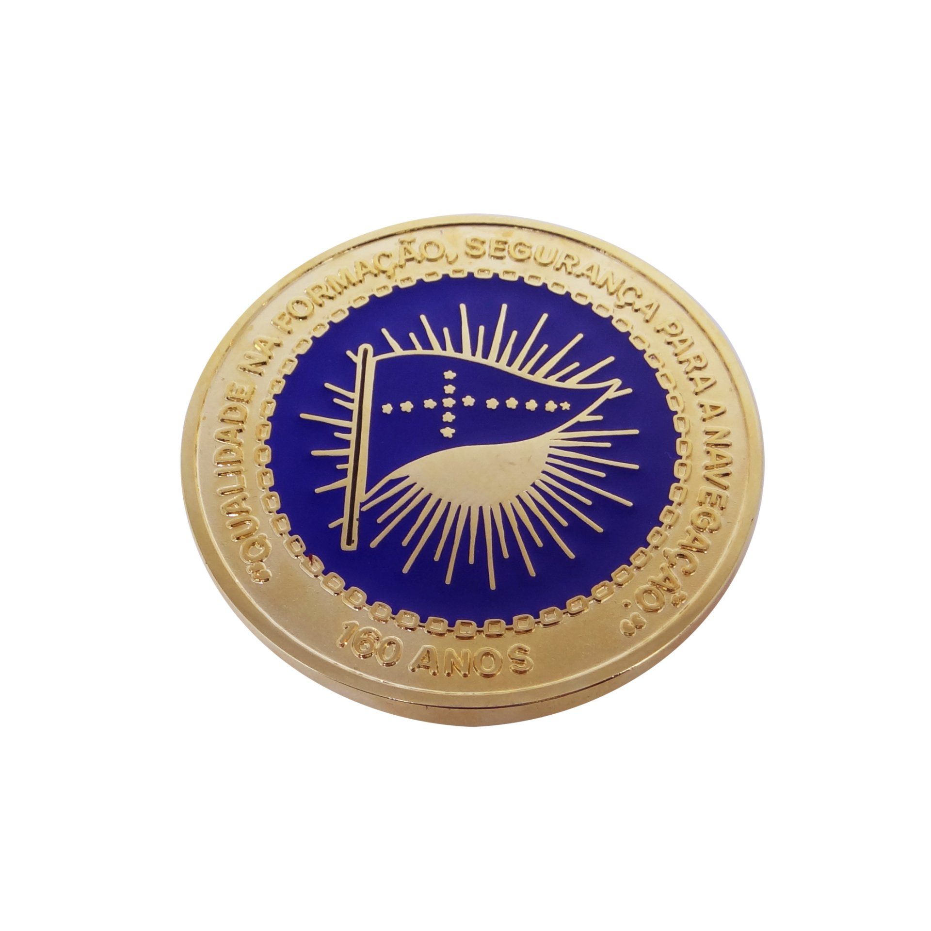 Medalha em metal dourado