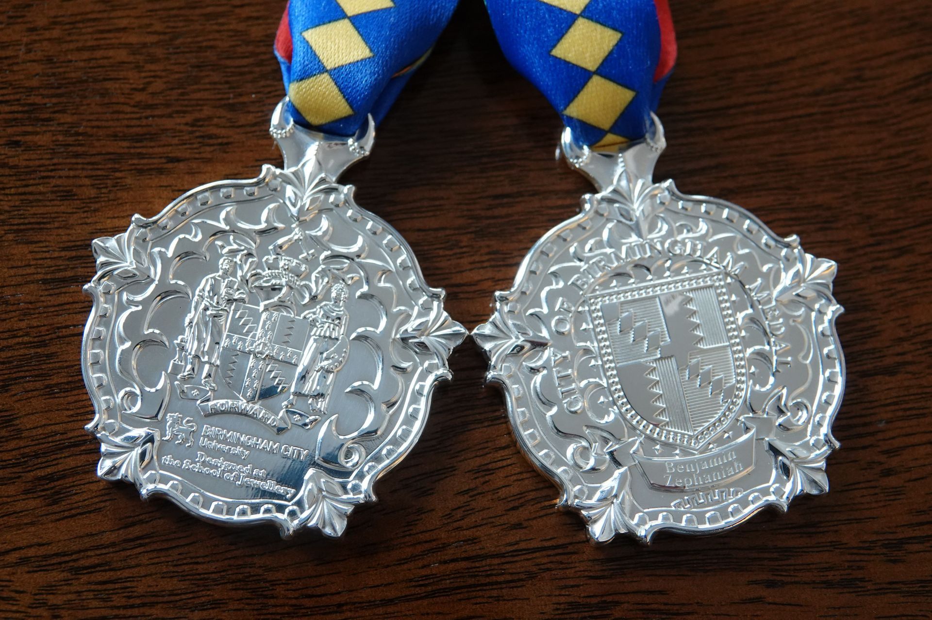 Benjamin Zephaniah - City of Bham Medal both sides