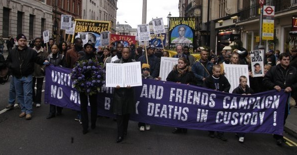 Families march in Downing Street, UK