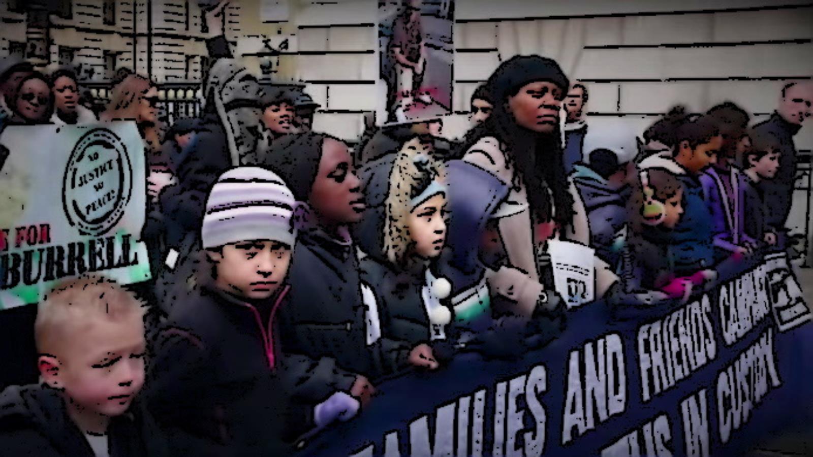 Families and young people protest