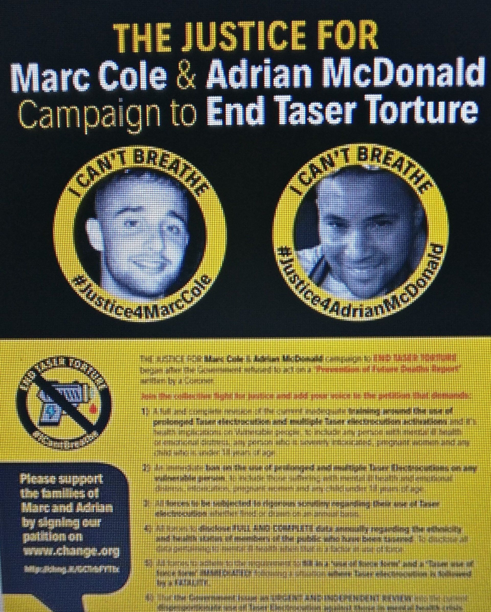 Justice for Marc Cole and Adrian McDonald