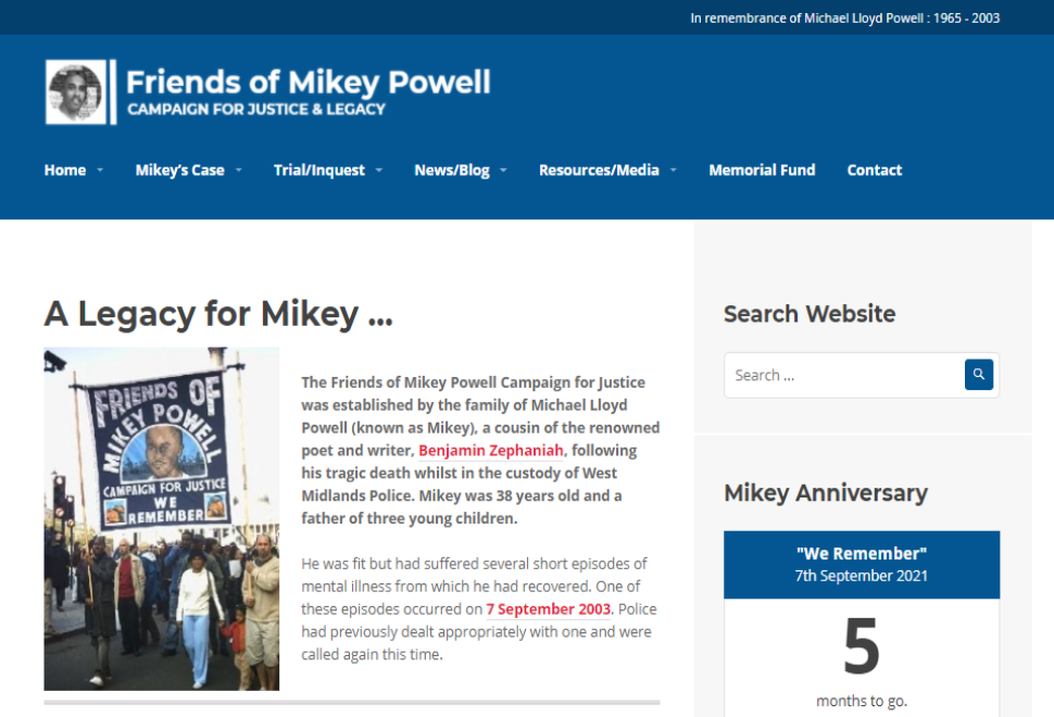 Friends of Mikey Powell website