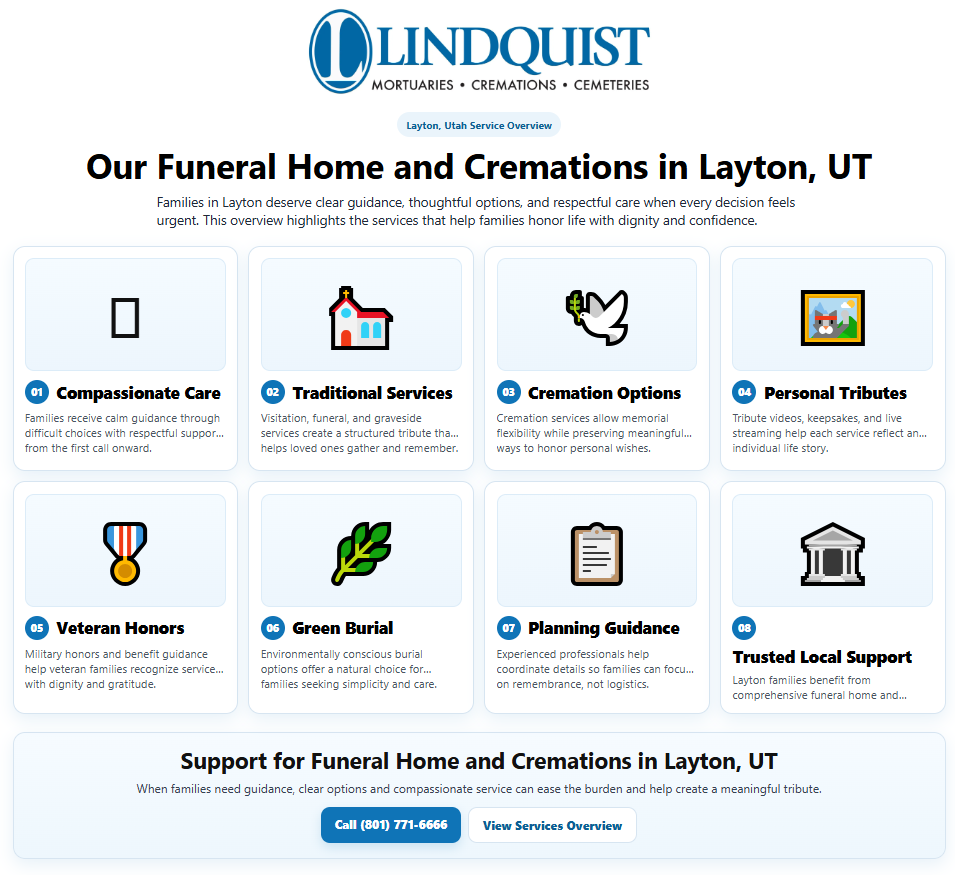 Infographic of Our Funeral Home and Cremations in Layton, UT