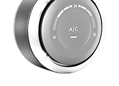 Air conditioning control dial with temperature scale from 16 to 32, chrome and grey. | AAA Full Service Auto Care