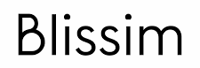 Le texte « Blissim » en caractères noirs sans empattement, centré sur un fond blanc.