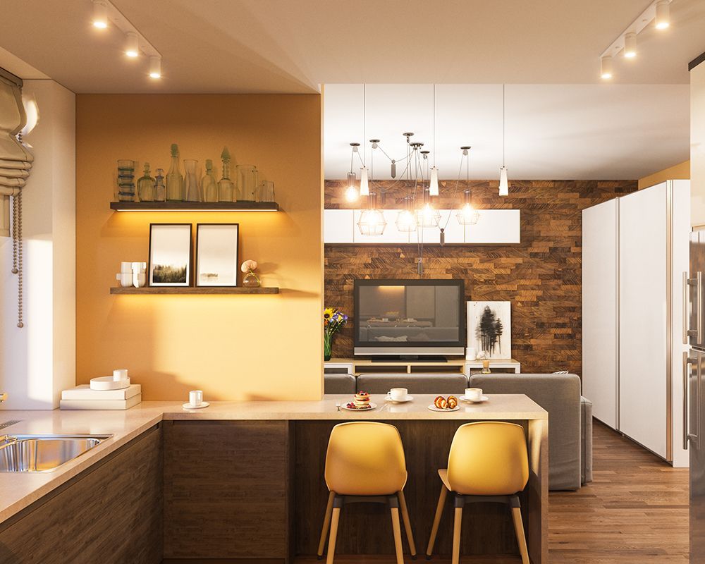 Modern Kitchen with Lighting — Wilbraham, MA — PJ's Electrical