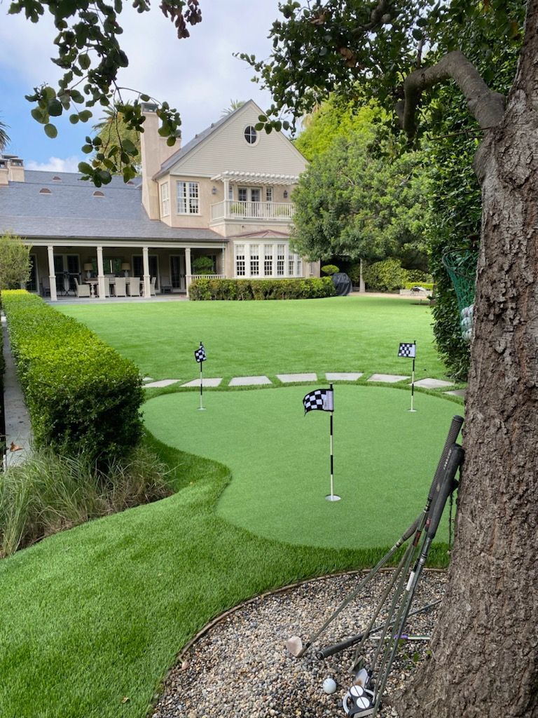 3 hole putting green in back yard