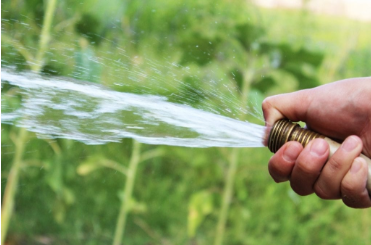 Hosing off artificial turf