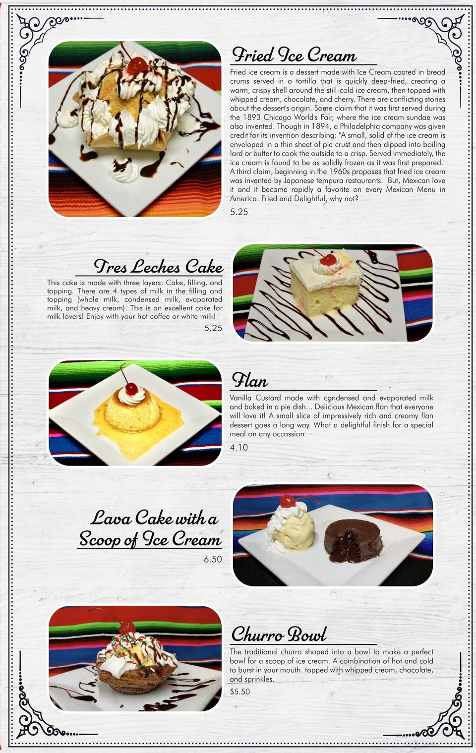 mexican menu desserts