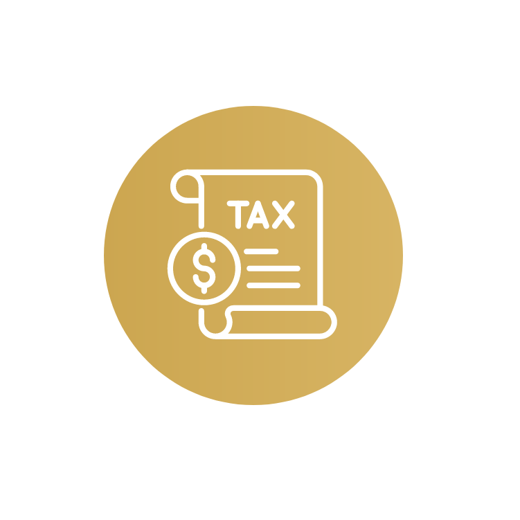 an icon of a tax form with a dollar sign on it .