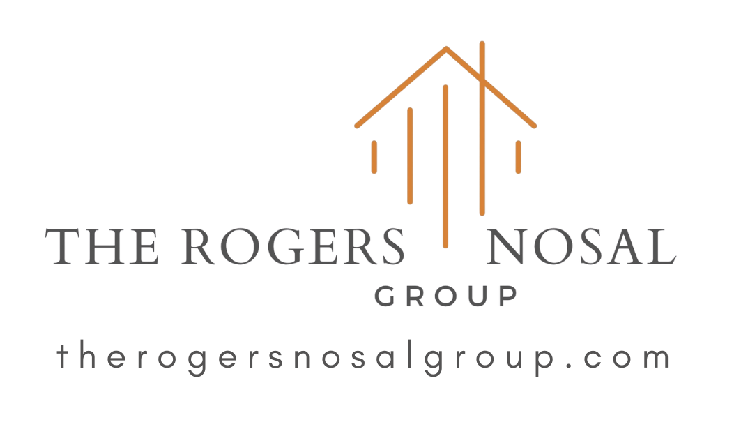 The Rogers Nosal Group real estate logo with a gold house icon and website therosersnosalgroup.com