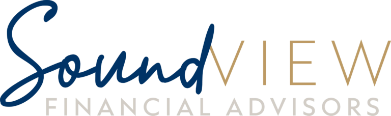 SoundView Financial Advisors logo in blue and gold text with stylized “S” and “V” on a white background