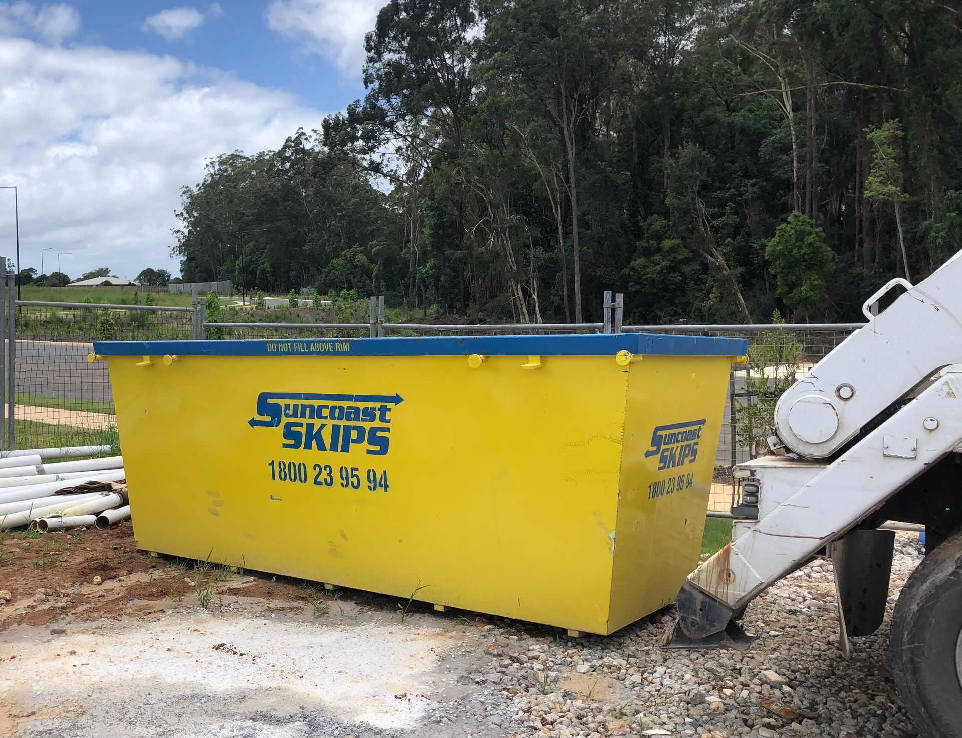 A Yellow skip bin With the Word Skips on It — Suncoast Skips in Coolum Beach, QLD