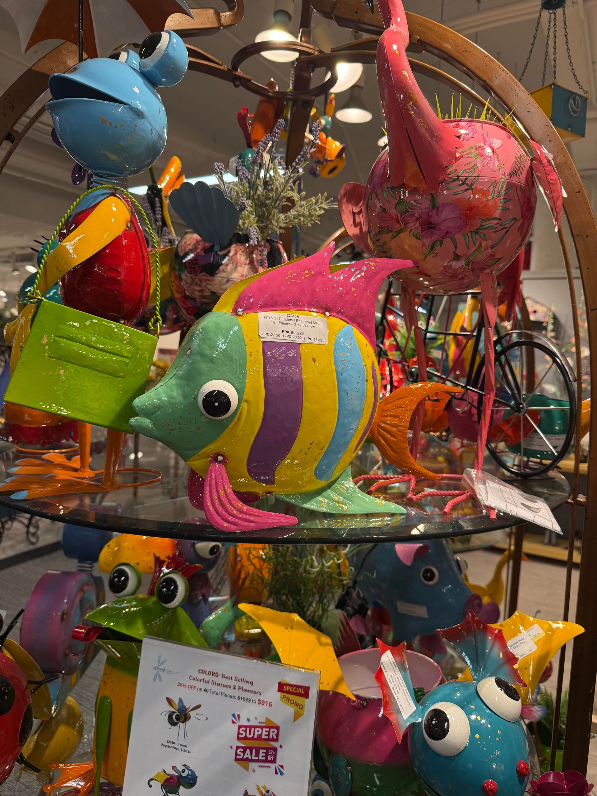 Vibrant Metal Garden Art at Island Vibes Coastal  Décor Boutique in Key Largo 