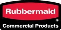 Logotipo de Rubbermaid Commercial Products. Rectángulo rojo con la inscripción