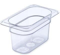 Recipiente para almacenar alimentos, transparente y rectangular, con tapa.