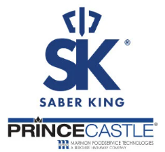 Logotipo para el Castillo del Rey y Príncipe Sable, con una corona, azul oscuro y negro.