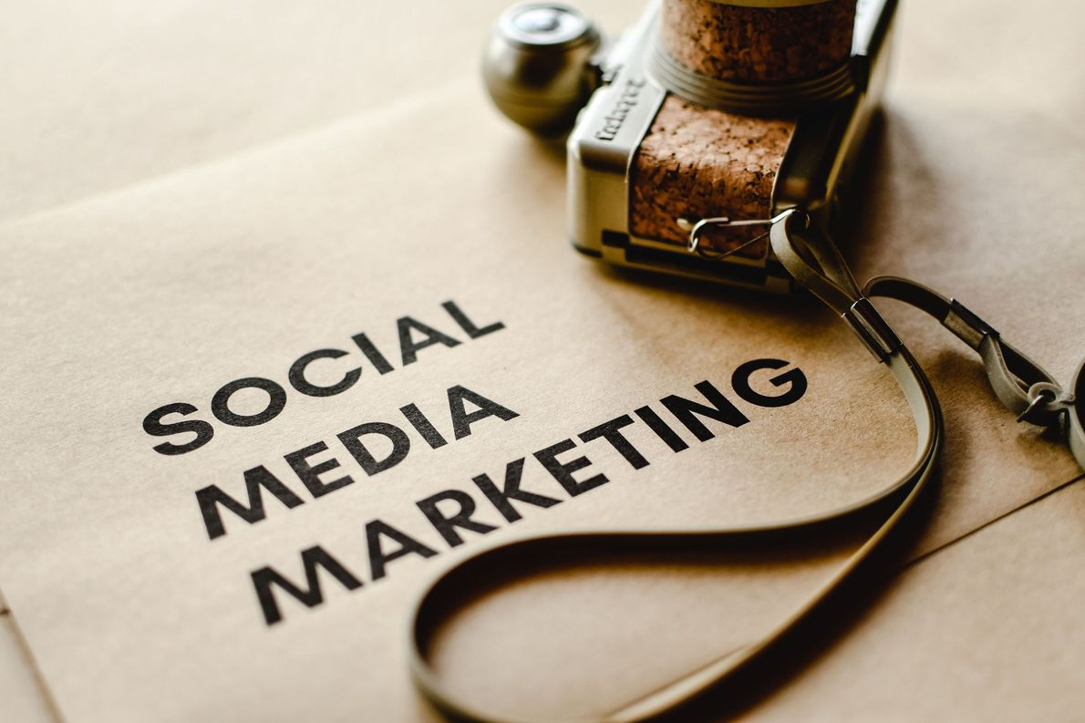 Social media content calendar on laptop