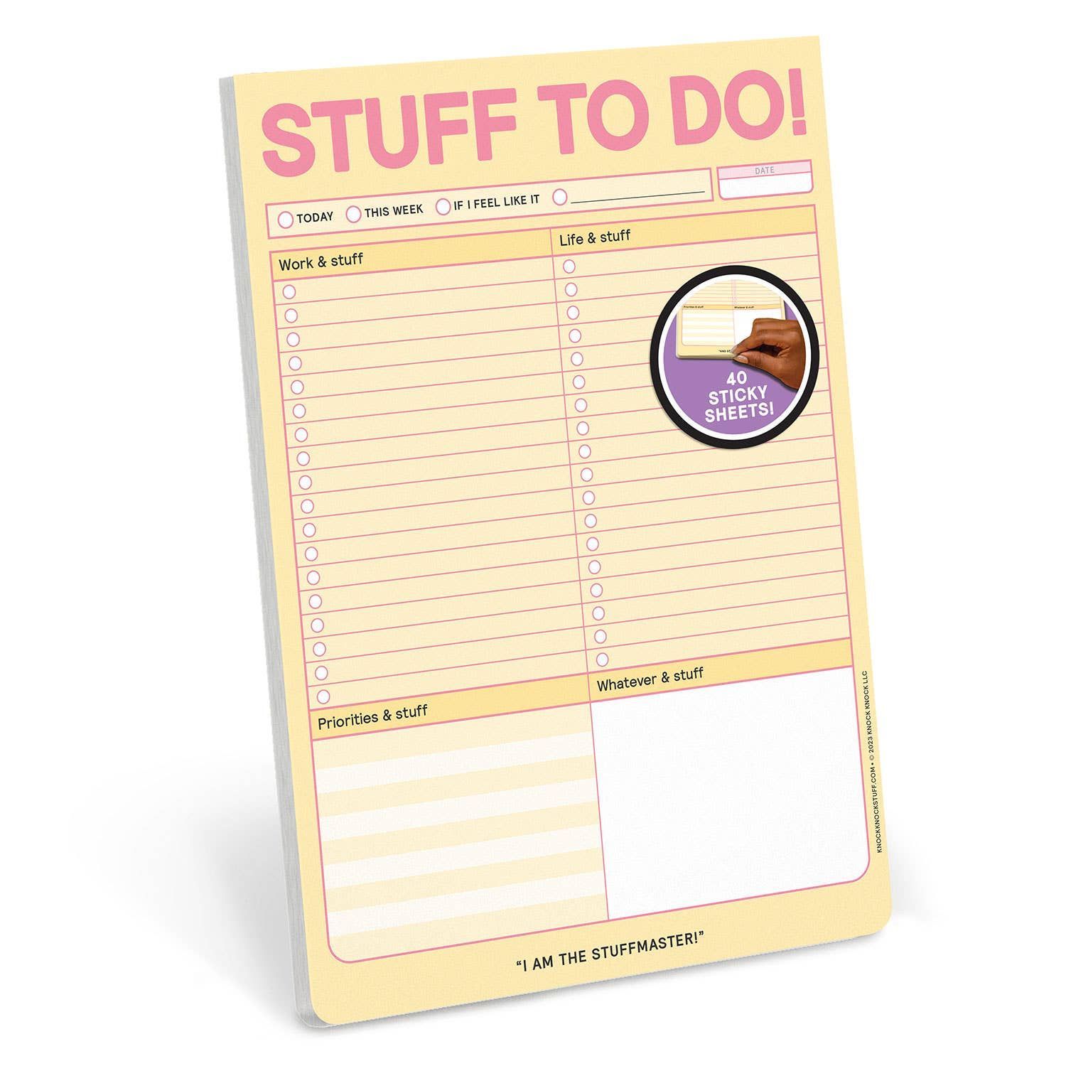 A notepad that says stuff to do on it