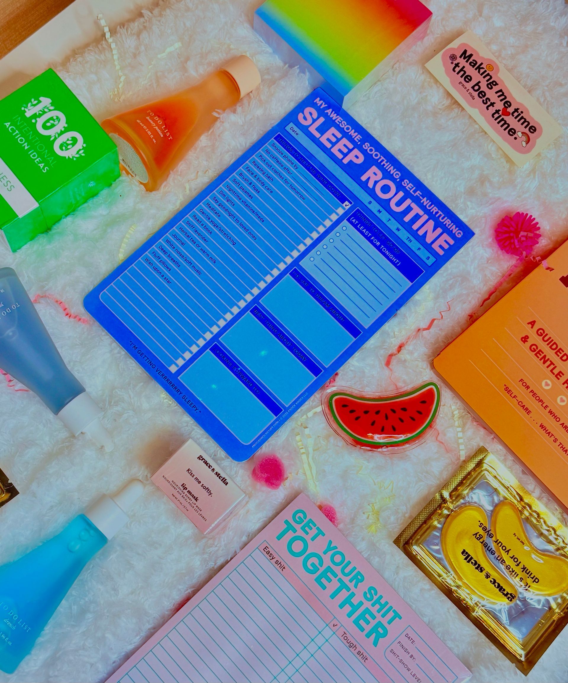 A sheet of paper that says sleep routine on it