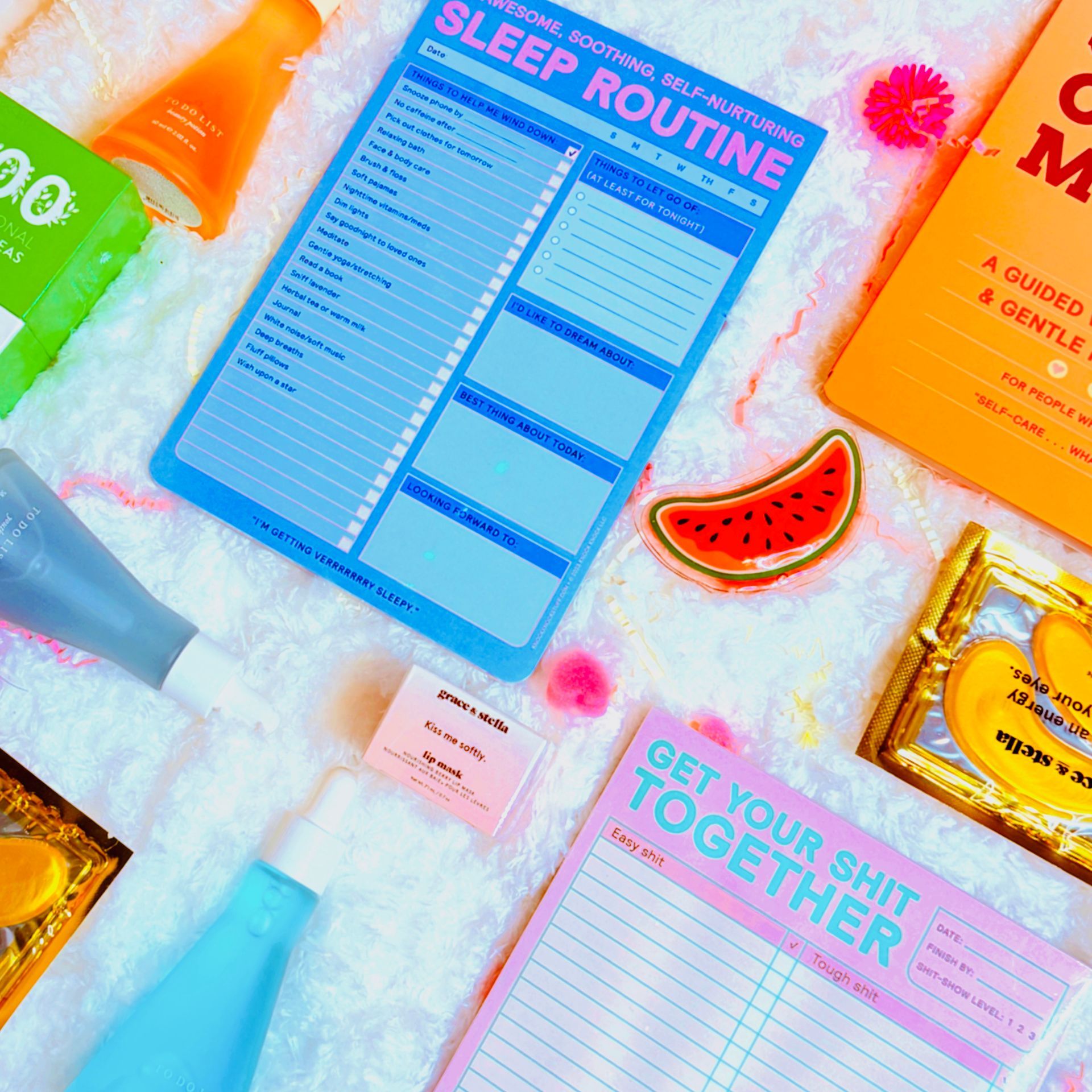 A sheet of paper that says sleep routine on it