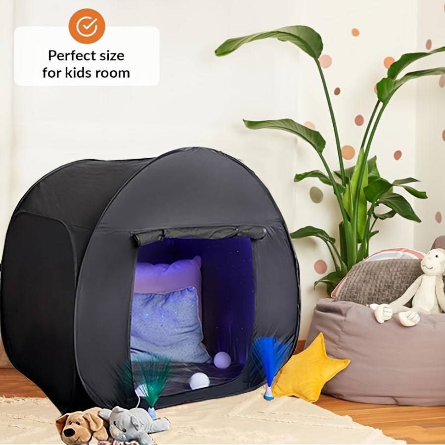 A black tent is perfect size for kids room