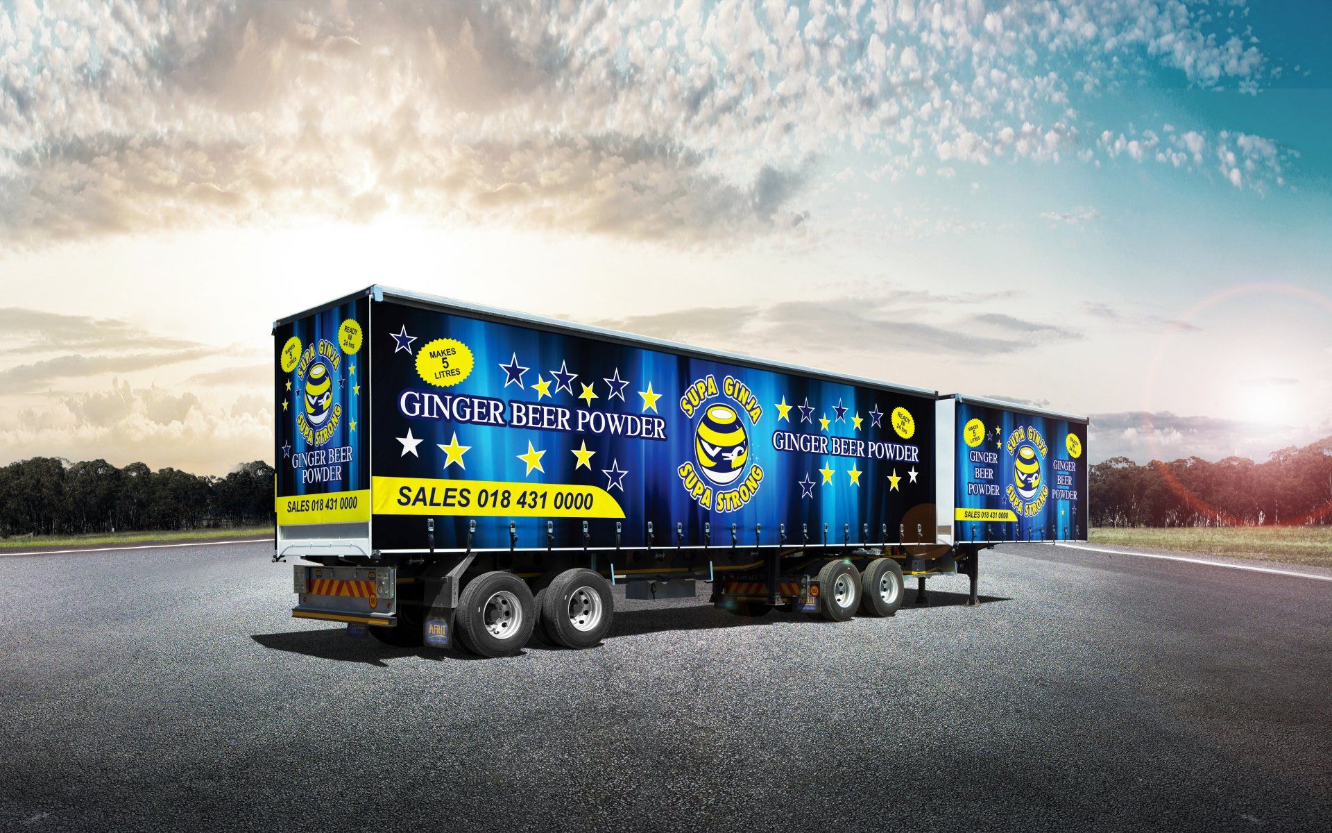 LKDA Drive Tautliner Printed Curtains