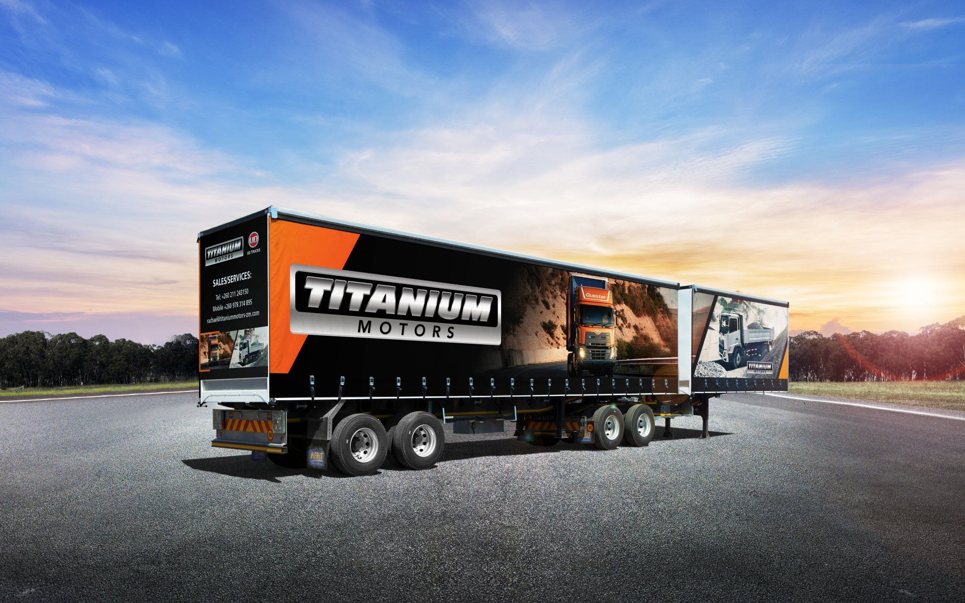 LKDA Drive Tautliner Printed Curtains