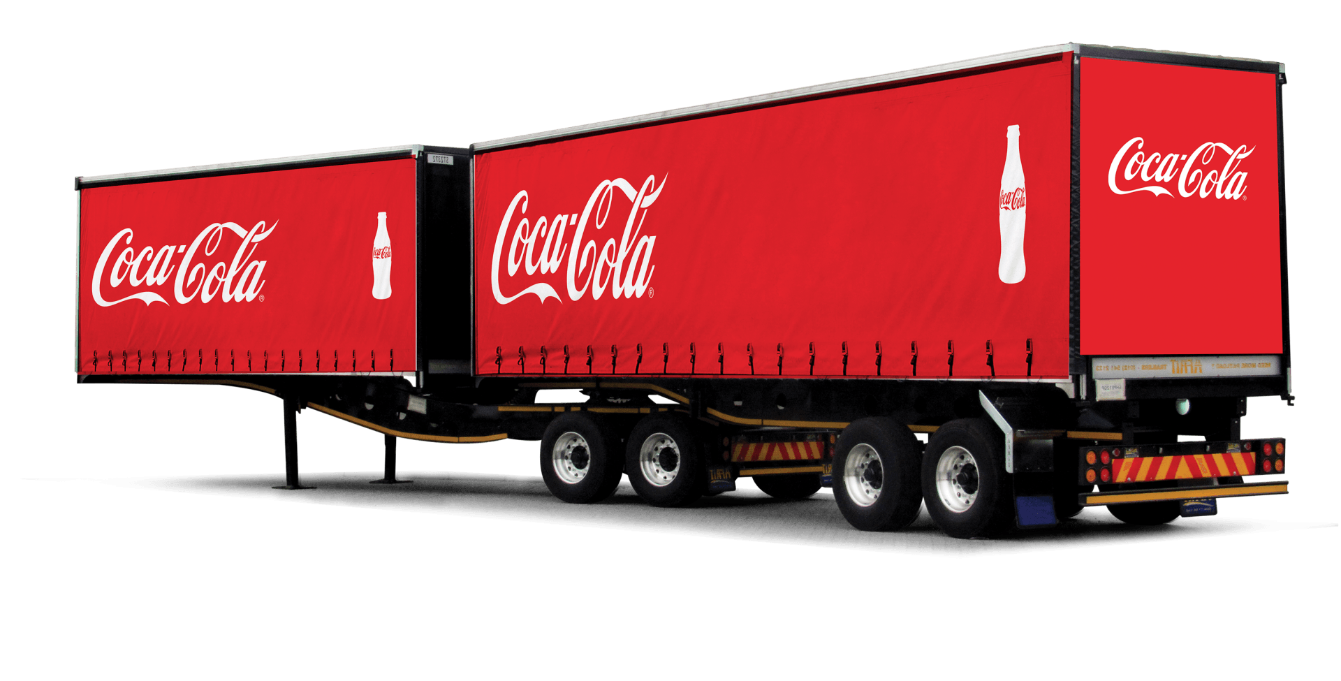 LKDA Drive - Coca Cola Branding Partner. Tautliner Printed Trailer Curtains.