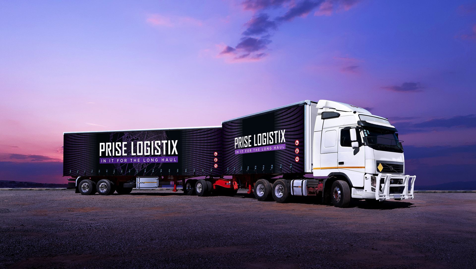 LKDA Drive - Prise Logistics Branding Partner. Tautliner Trailer Curtains.