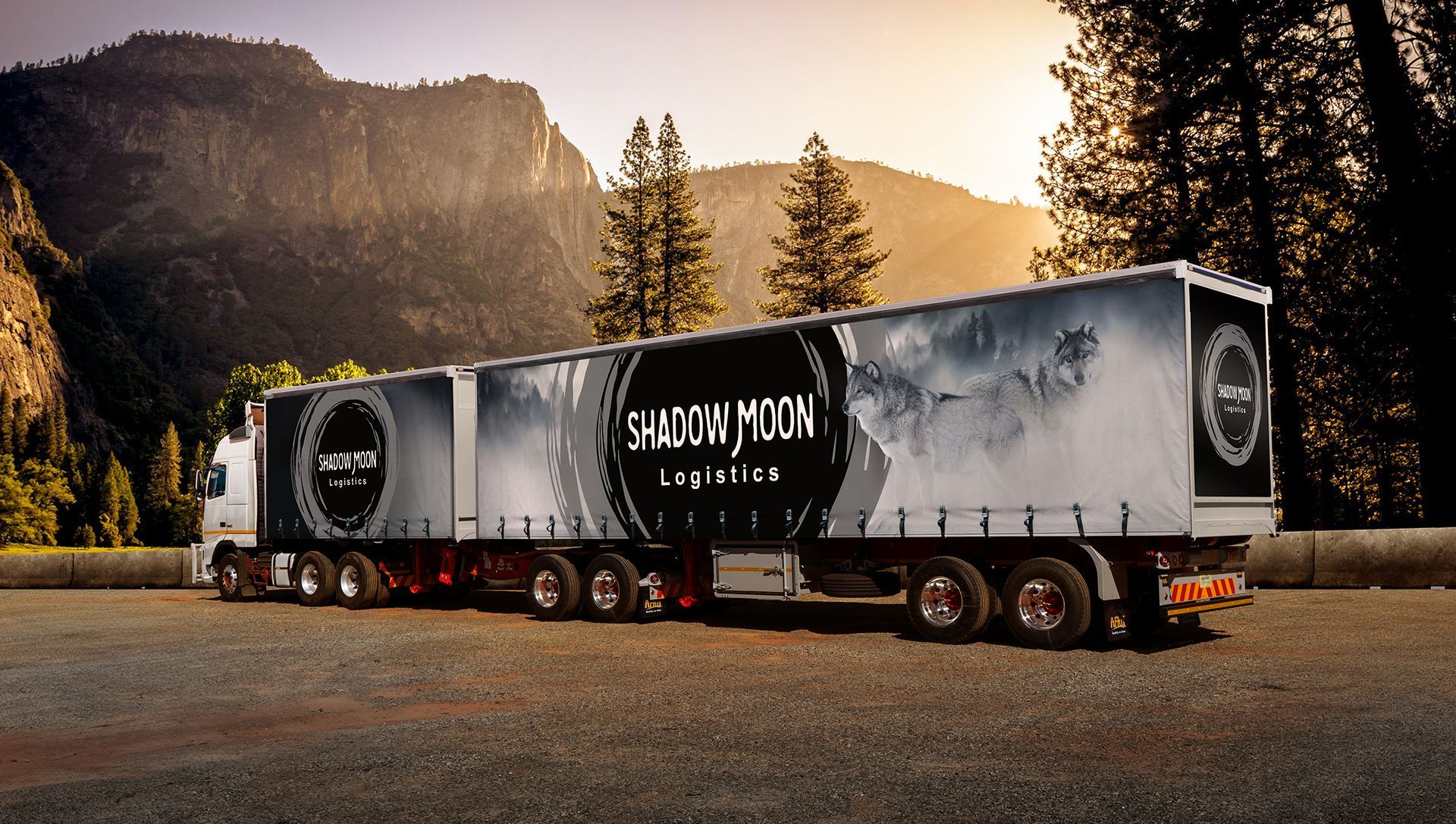 LKDA Drive - Shadow Moon Logistics Branding Partner. Tautliner Trailer Curtains.