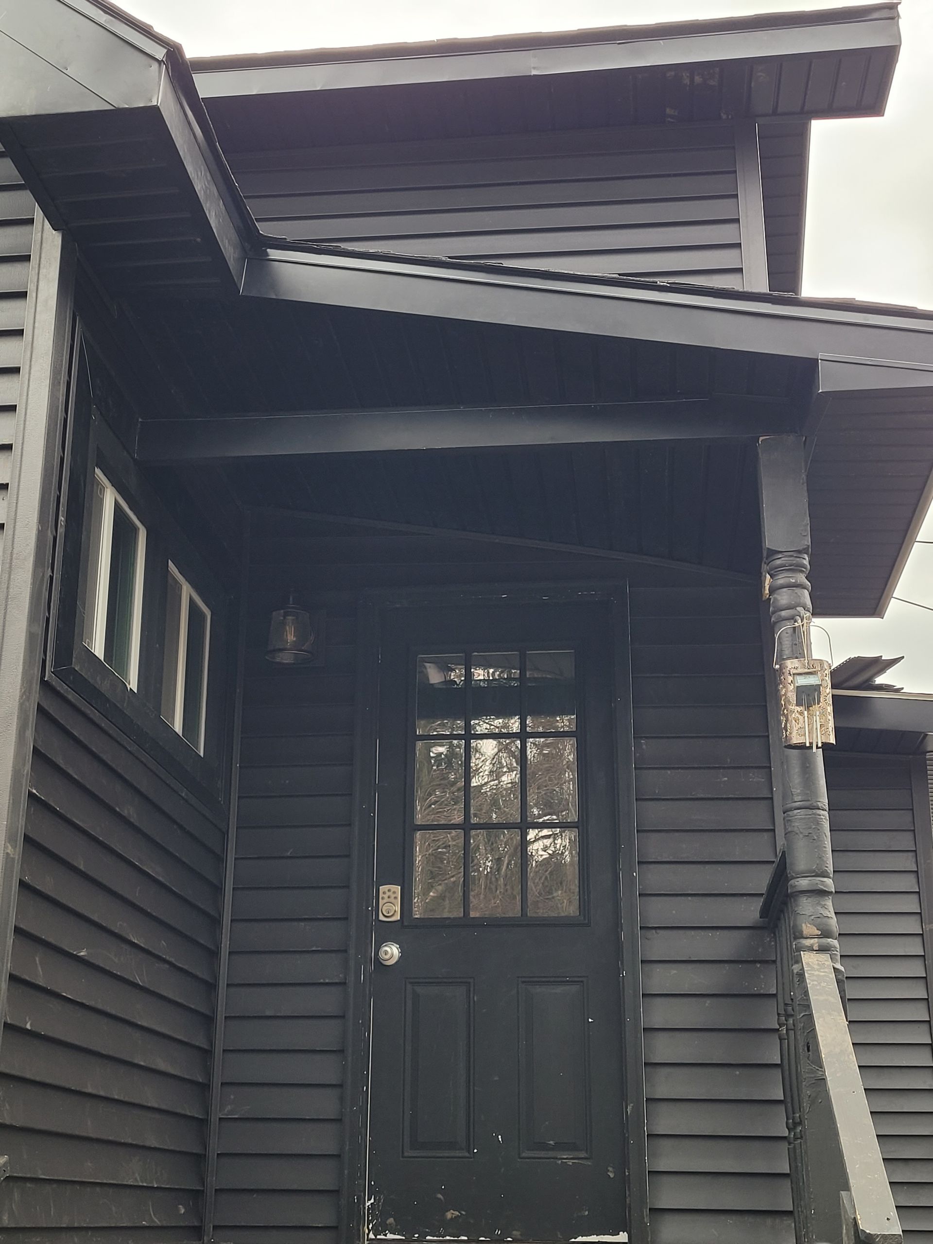 Image of a closeup view of the precise metal work on this Central Square home