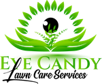 Logo: Green eye formed of leaves, "Eye Candy Lawn Care Services" text.