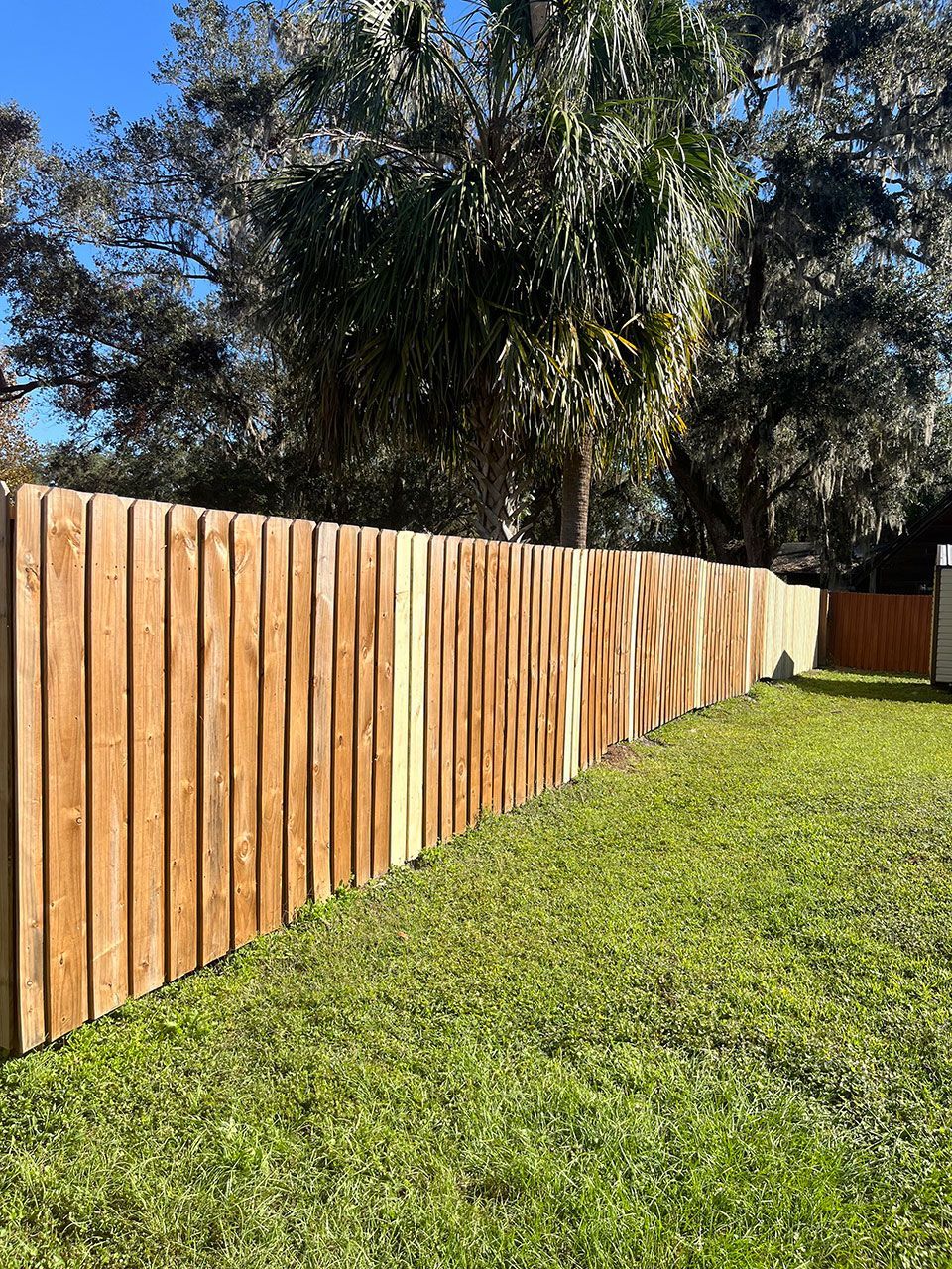 Wood fence installation