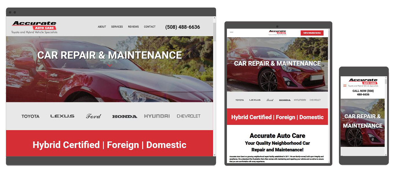 auto repair shop  responsive website