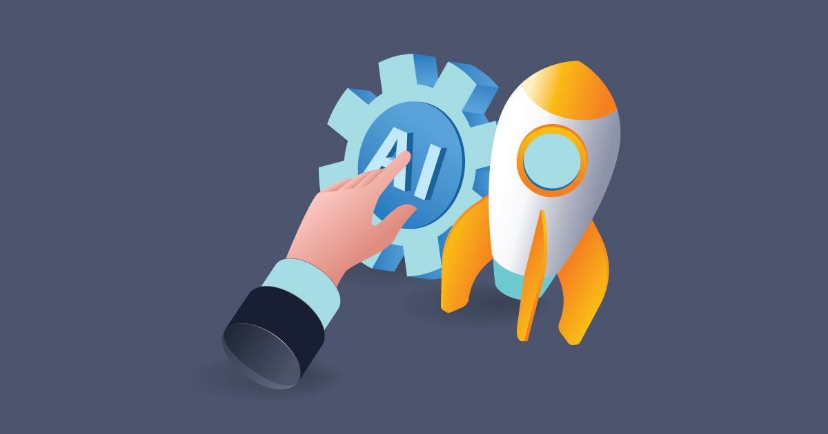 image showing a rocket and AI