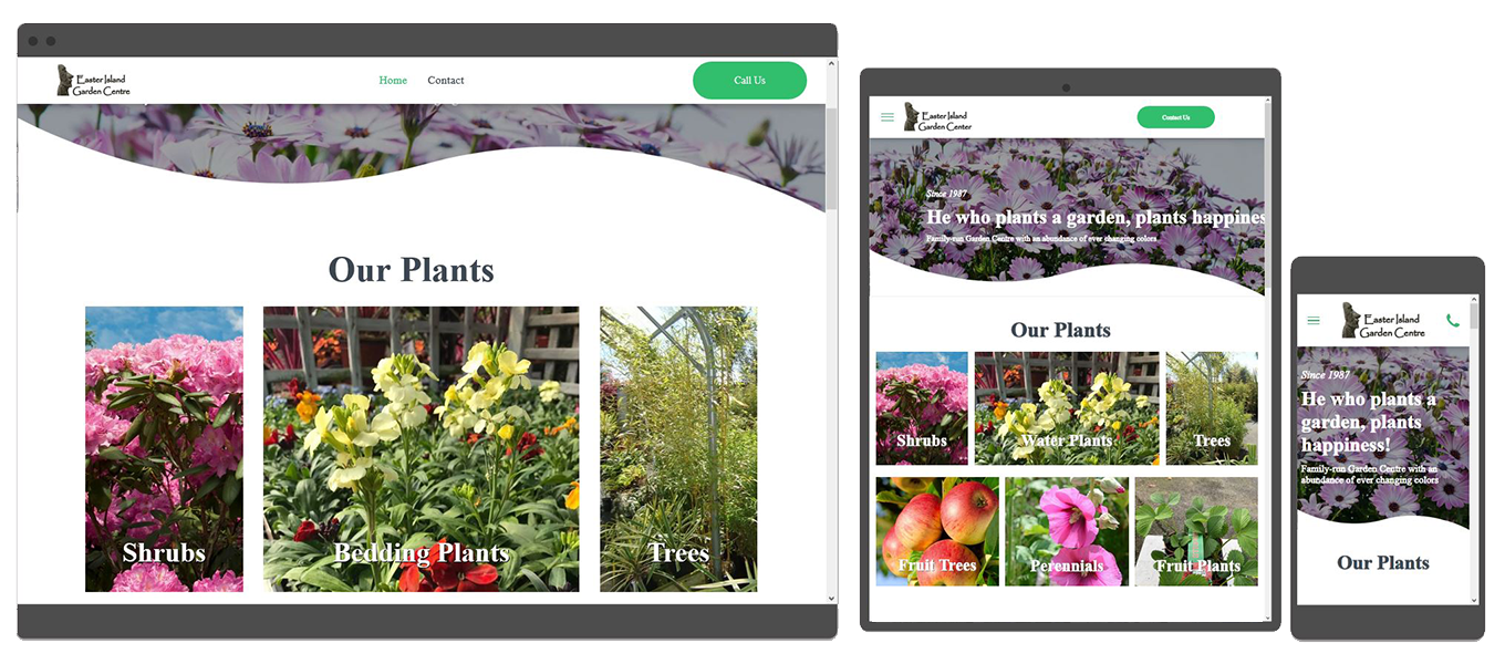 garden center responsive website