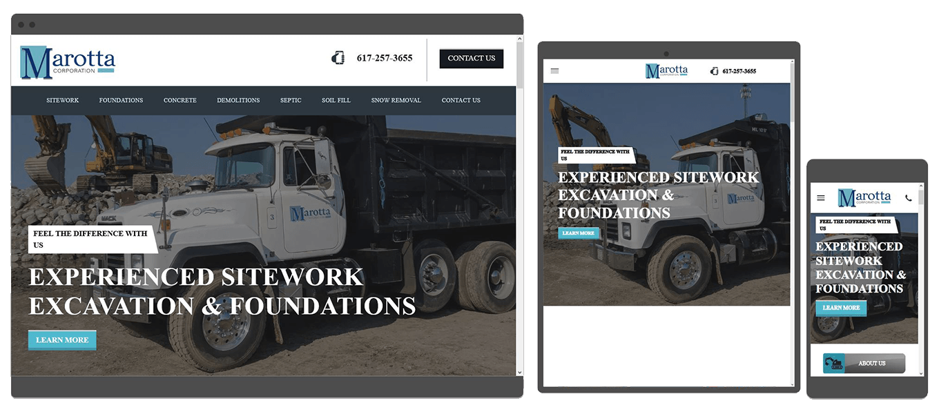 construction company  responsive website