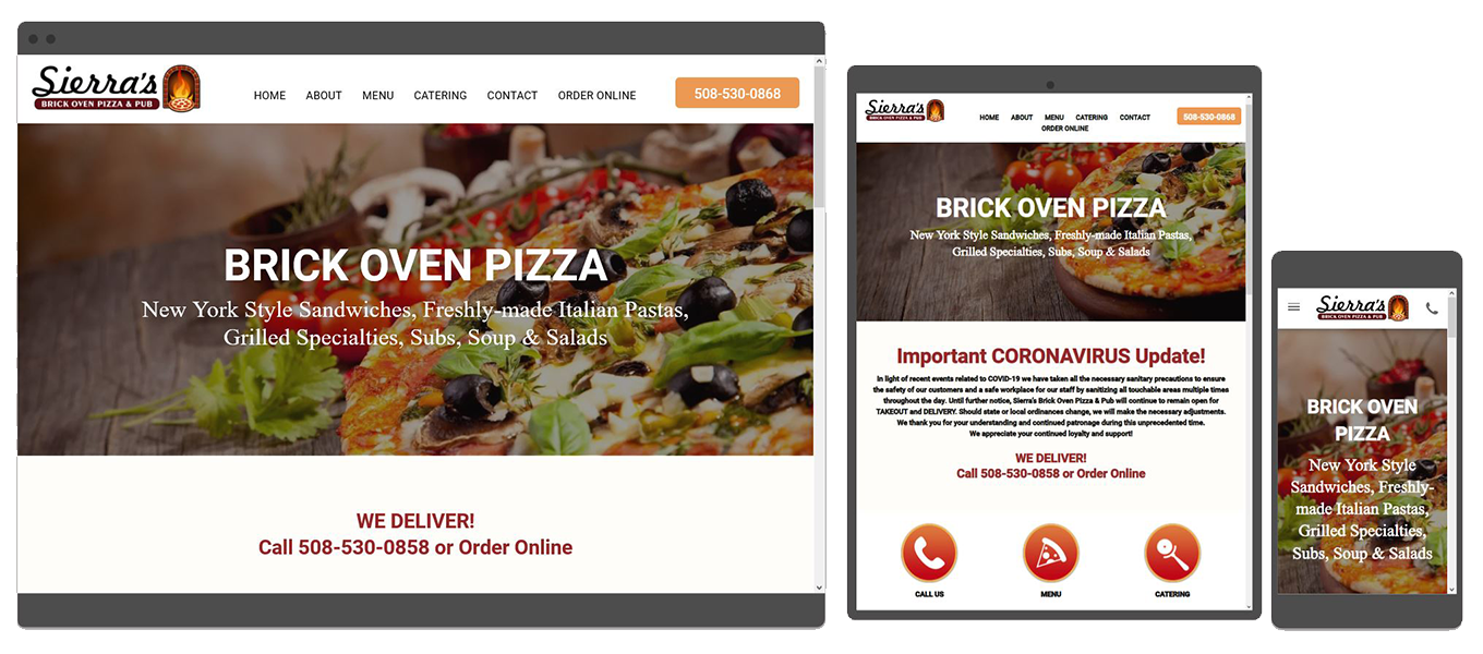 pizza resturant responsive website
