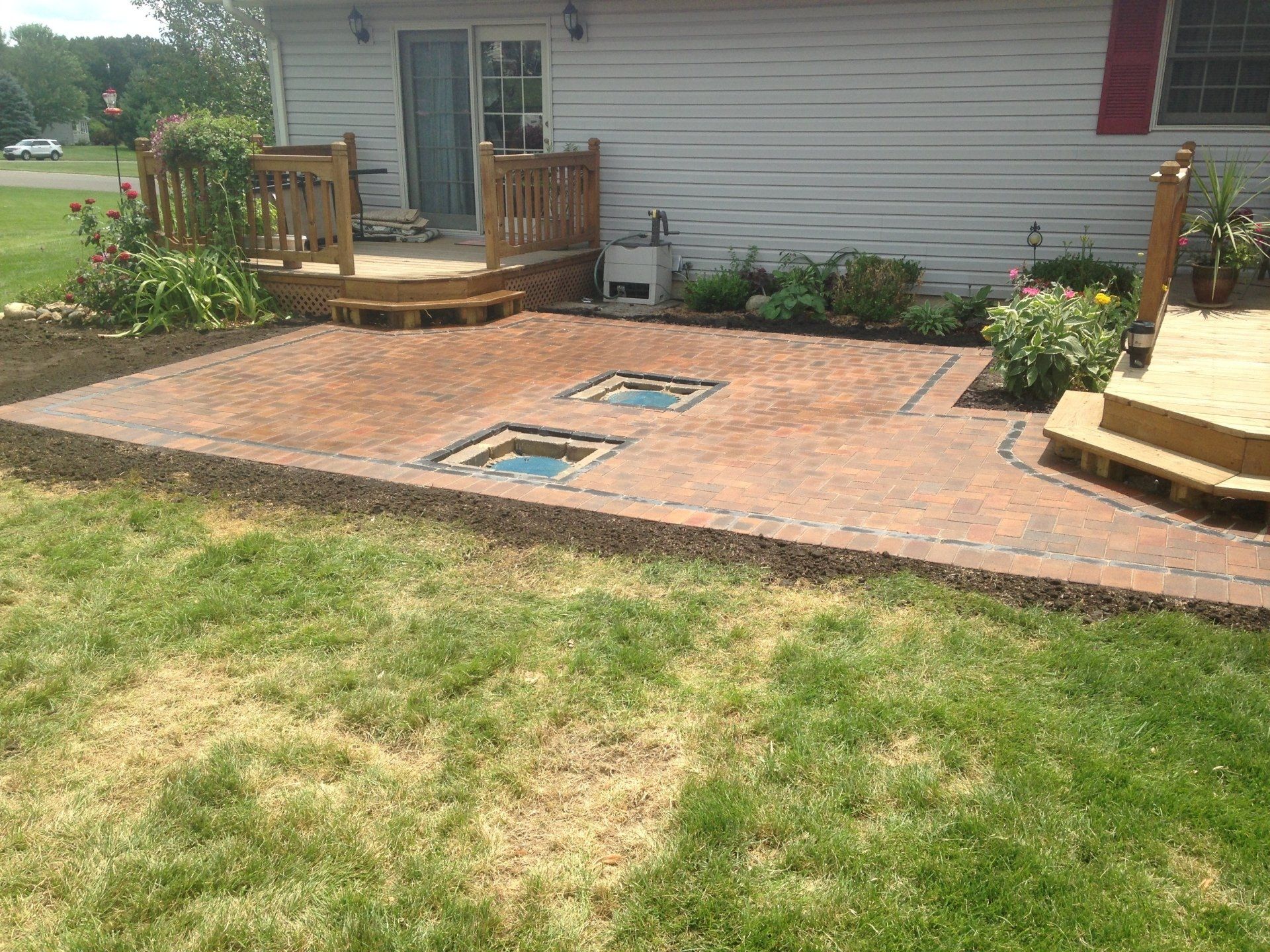 Paver patio around septic system