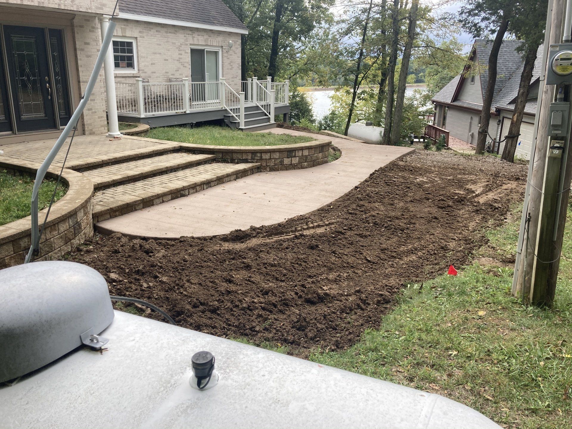Colored concrete sidewalk