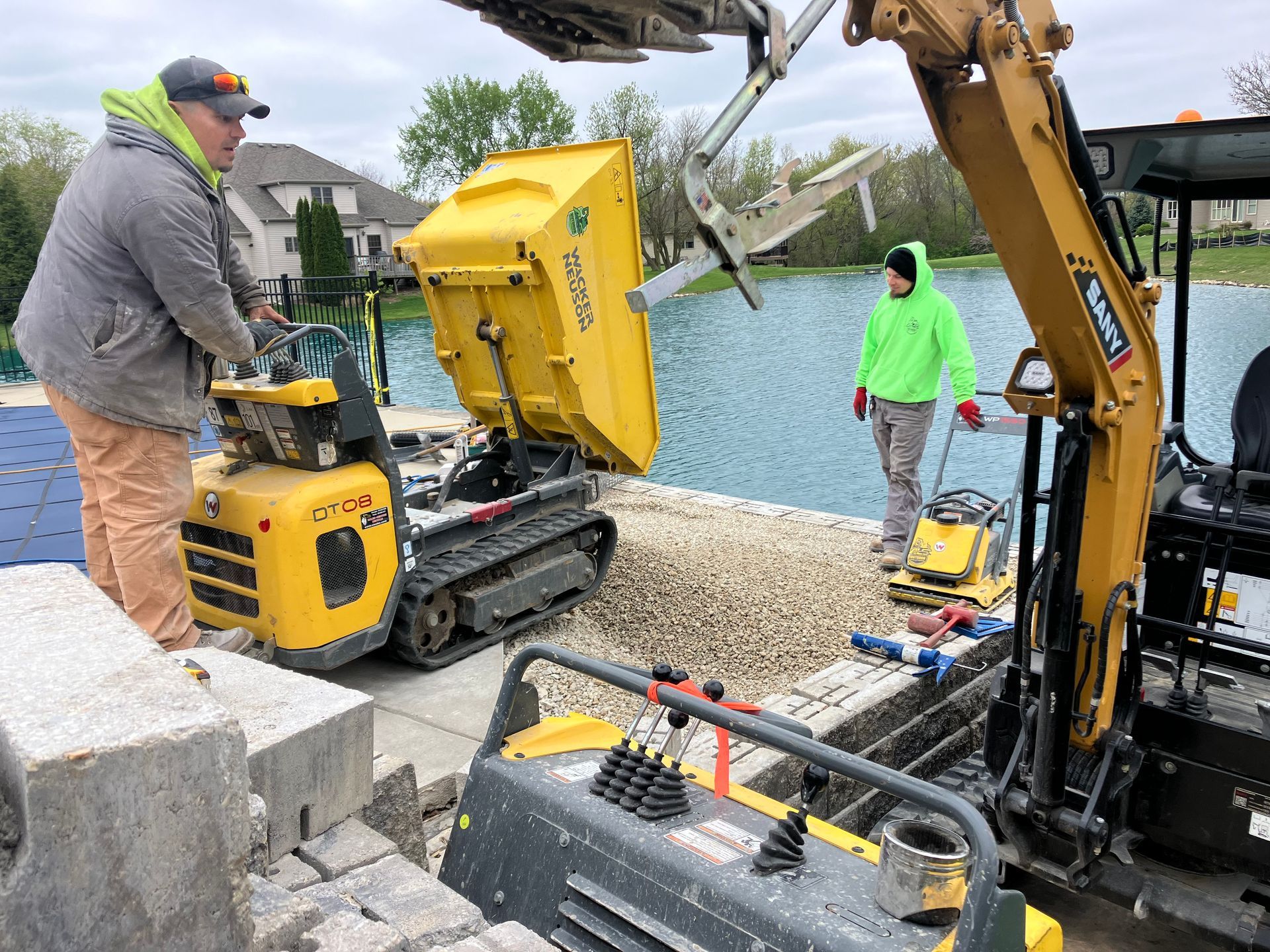 Poolside paver patio renovation