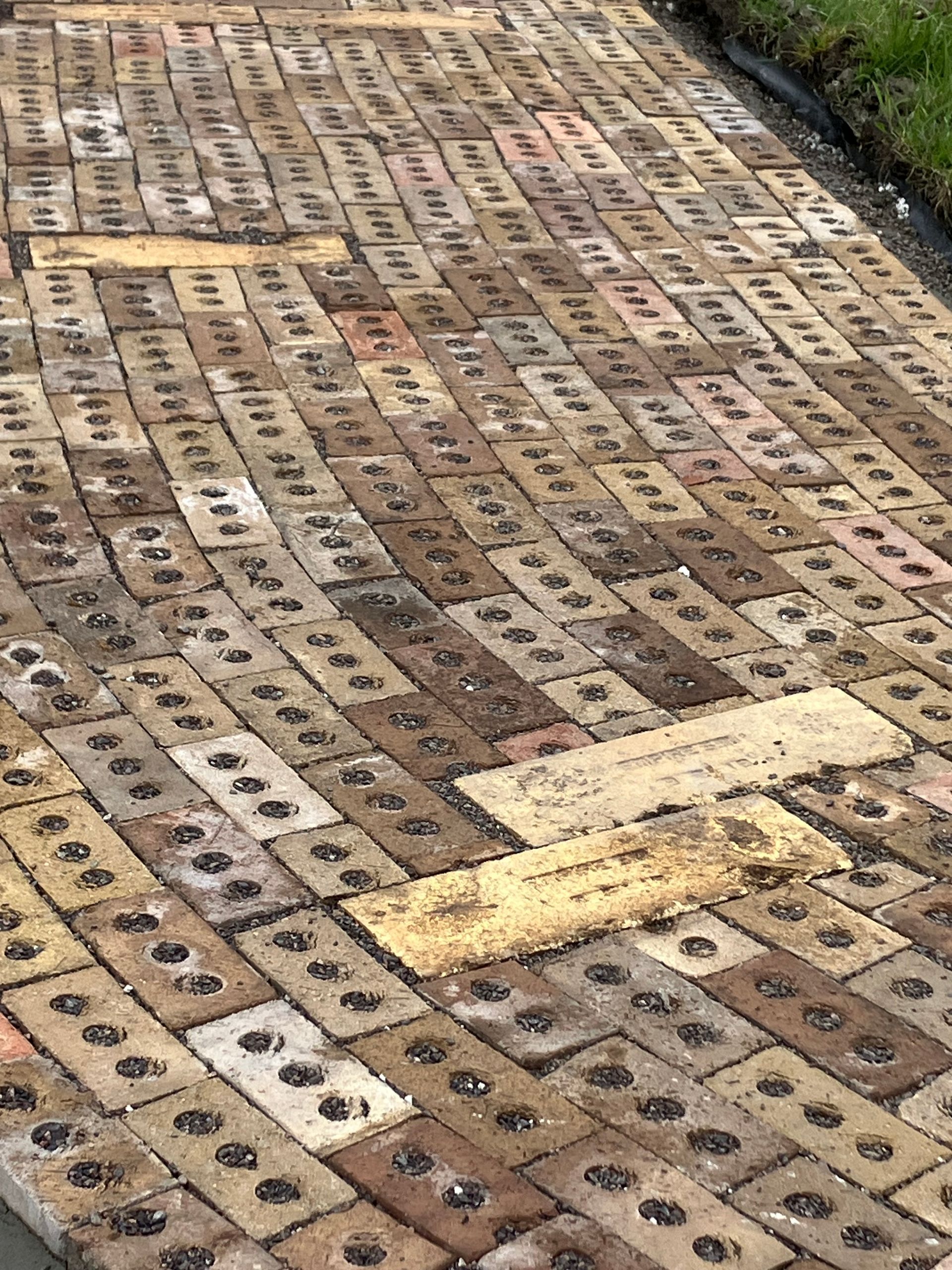 Rustic antique brick walkway
