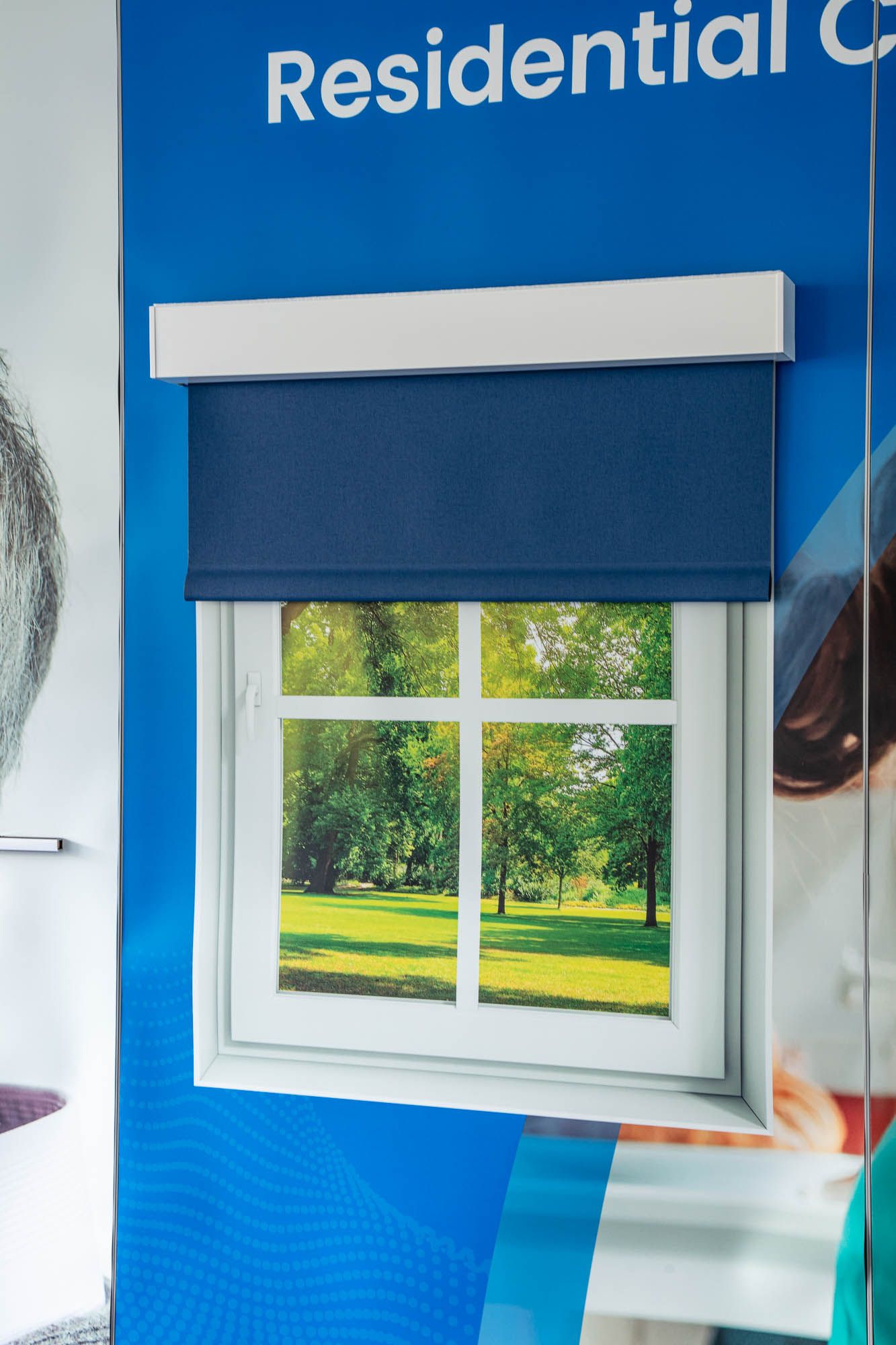 Photograph of QMotion wired roller blind 