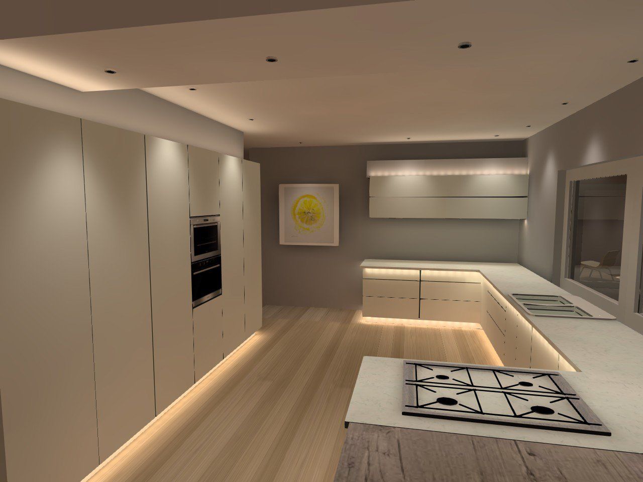 3D Render of Ground Floor Kitchen