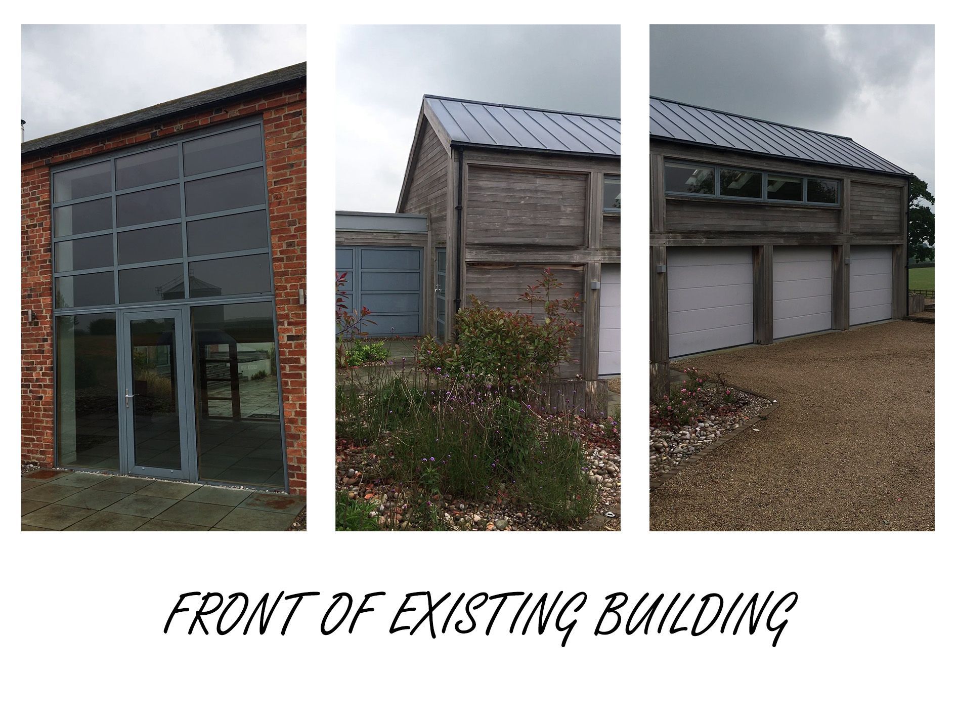 Photographs of front elevation of existing building