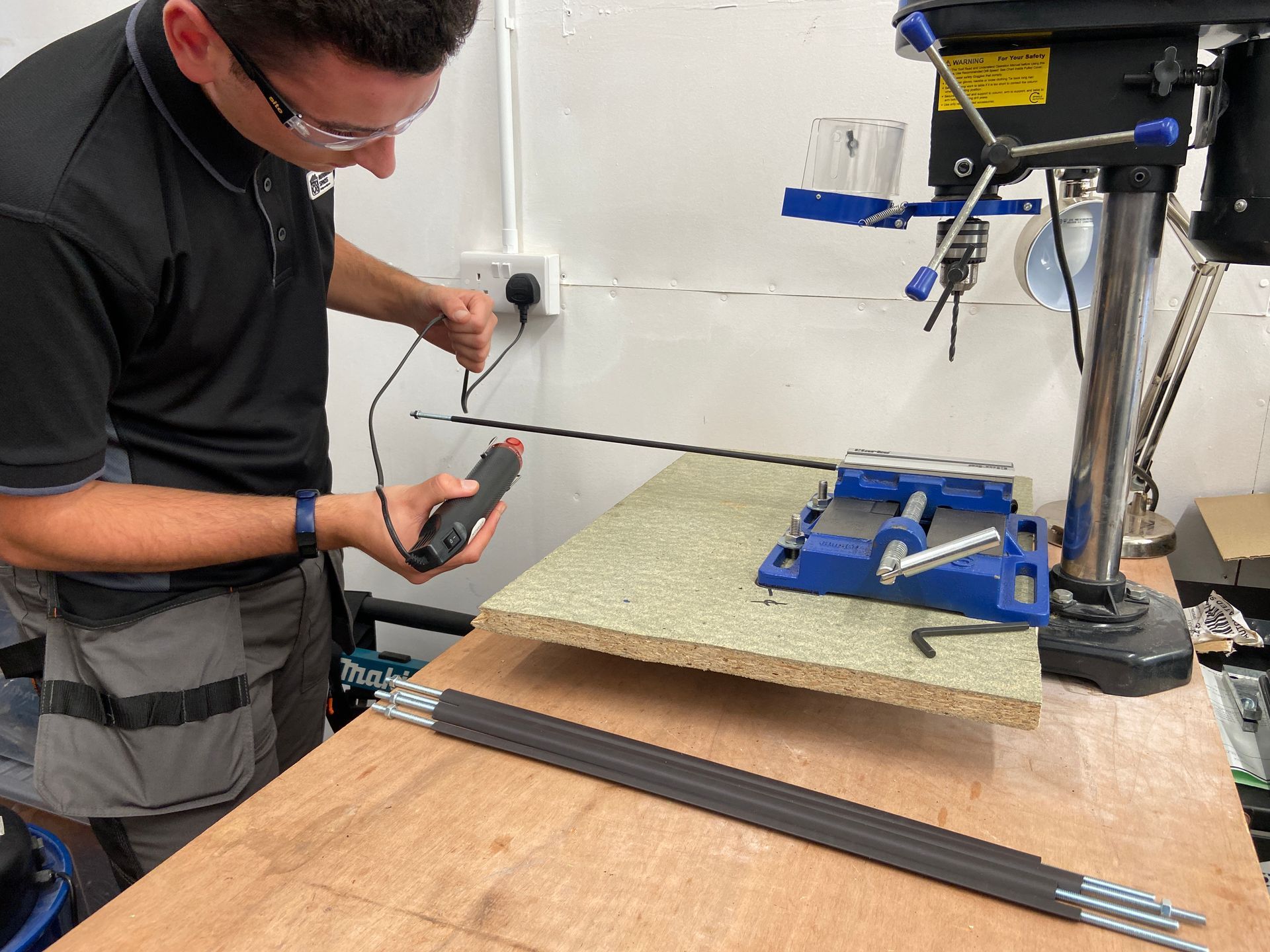 Photo of custom made cable lacing bars