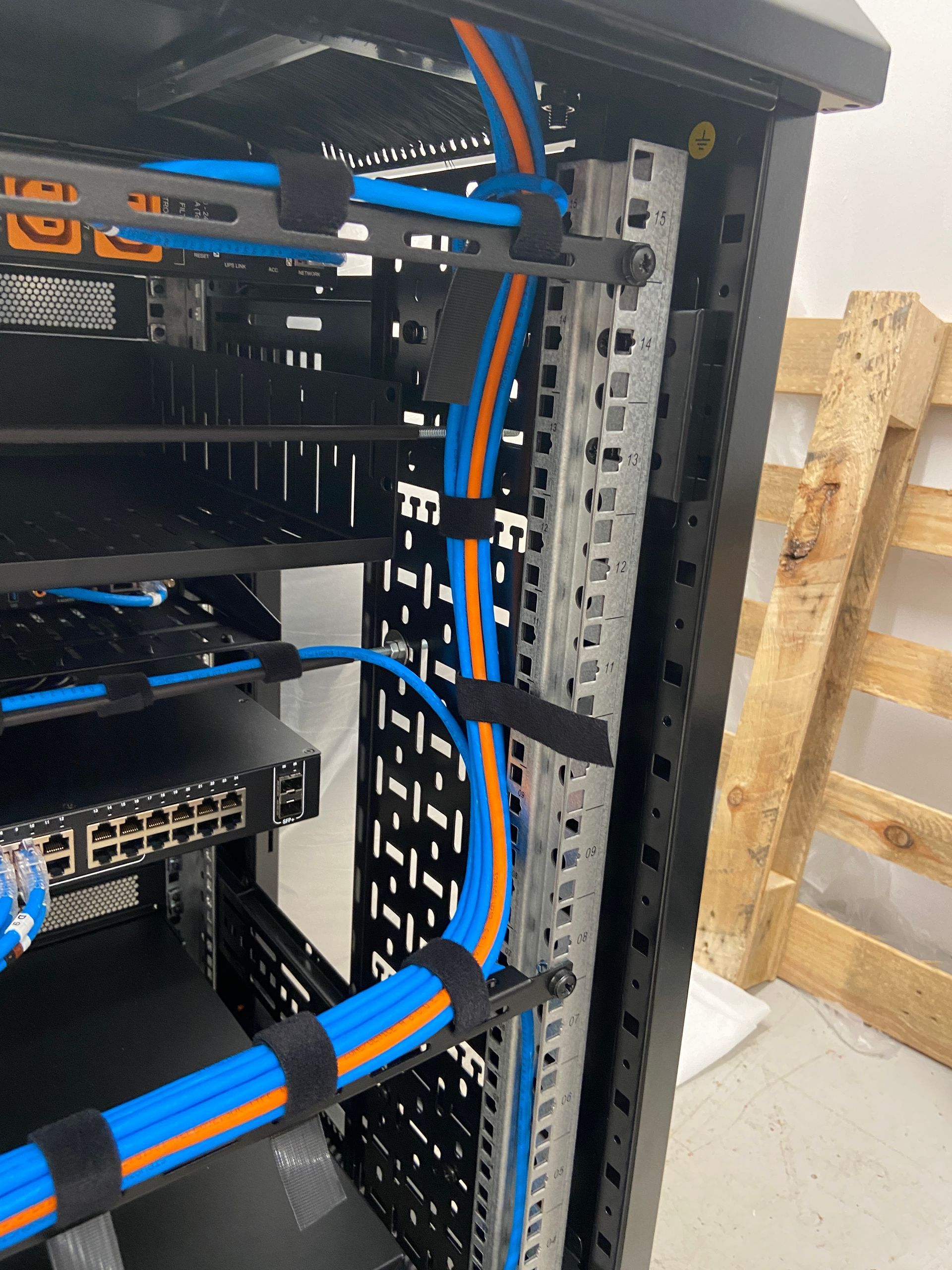 Photo of Cable lacing in rack